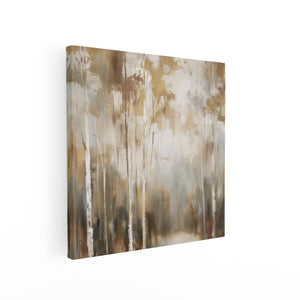 Canvas schilderij vierkant Abstract Kunstwerk van Berkenbomen