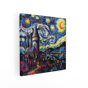 Canvas schilderij vierkant Harry Potter Sterrennacht Kunstwerk
