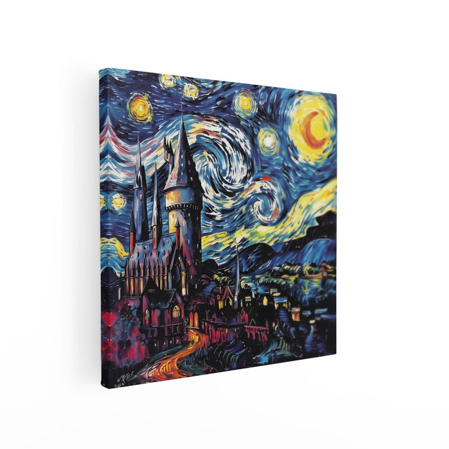 Canvas schilderij vierkant Harry Potter Sterrennacht Kunstwerk