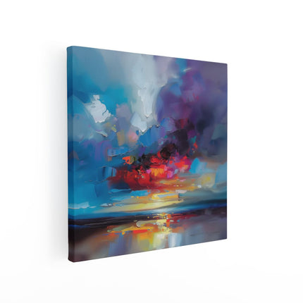 Canvas schilderij vierkant Abstract Kunstwerk van een Zonsondergang