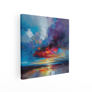 Canvas schilderij vierkant Abstract Kunstwerk van een Zonsondergang