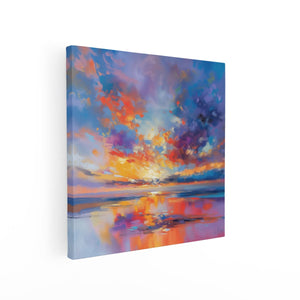 Canvas schilderij vierkant Abstract Kunstwerk van een Zonsondergang