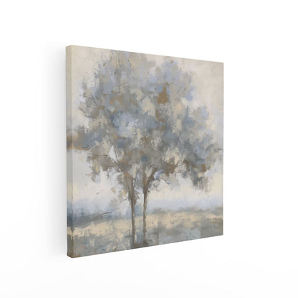 Canvas schilderij vierkant Twee Bomen in een Veld