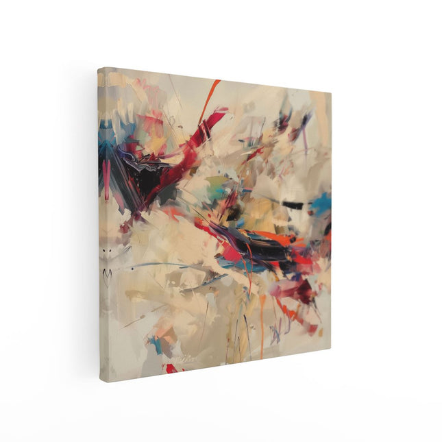 Canvas schilderij vierkant Abstract Kunstwerk met veel Kleuren