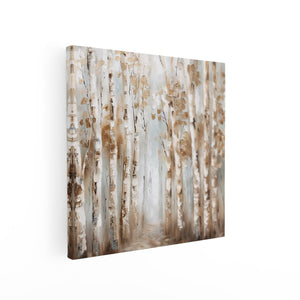 Canvas schilderij vierkant Kunstwerk van een Berkenbos