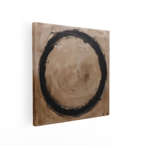 Canvas schilderij vierkant Zwart Wit Kunstwerk van een Cirkel