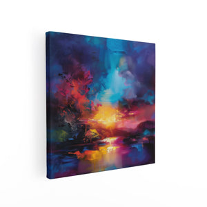 Canvas schilderij vierkant Abstract Kunstwerk van een Zonsondergang