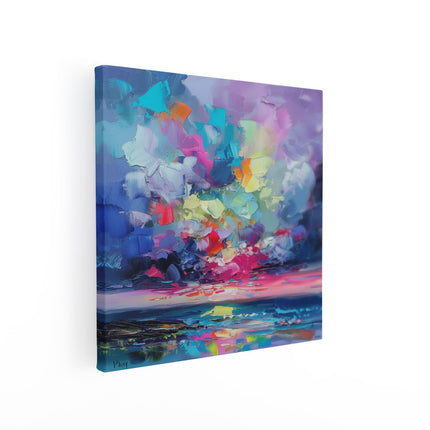 Canvas schilderij vierkant Abstract Kunstwerk van een Kleurrijke Lucht