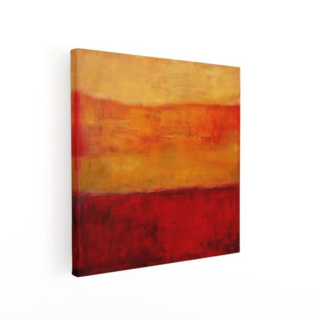 Canvas schilderij vierkant Abstract Kunstwerk met Rode en Gele Kleuren