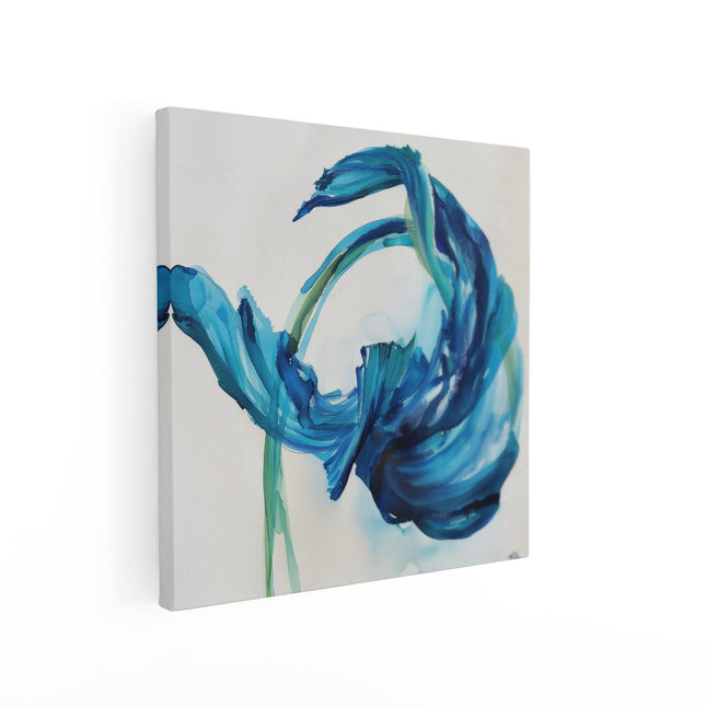 Canvas schilderij vierkant Abstract Kunstwerk van een Blauwe Bloem