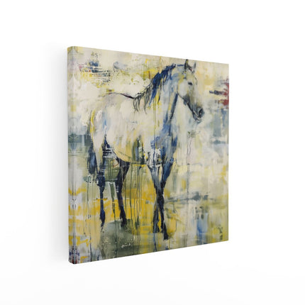 Canvas schilderij vierkant Abstract Kunstwerk van een Paard