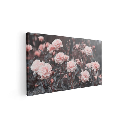 Canvas schilderij vooraanzicht Roze Rozen Bloemen 