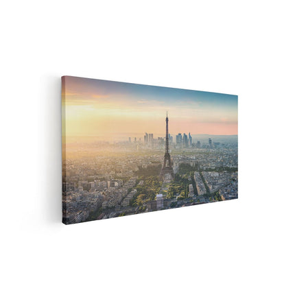 Canvas schilderij vooraanzicht Skyline Van Parijs Met De Eiffeltoren