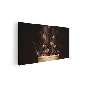 Canvas schilderij vooraanzicht Koffie Beker Met Koffiebonen Erin