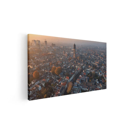 Canvas schilderij vooraanzicht Utrecht Vanuit De Lucht