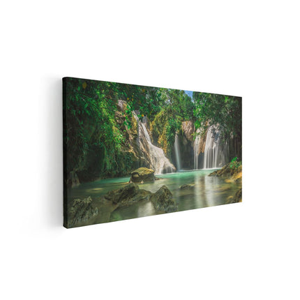 Canvas schilderij vooraanzicht Tropische Waterval 