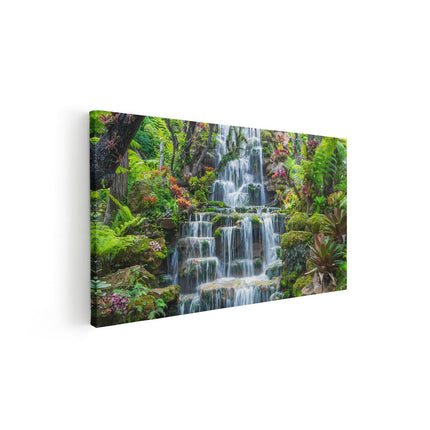 Canvas schilderij vooraanzicht Tropische Waterval In Thailand