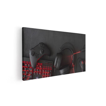 Canvas schilderij vooraanzicht Gaming Spullen - Accessoires - Controller