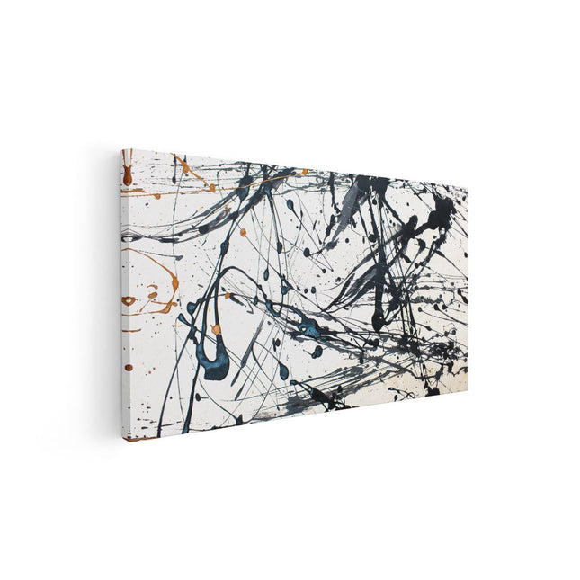 Canvas schilderij vooraanzicht Abstracte Kunst van Zwarte Verf