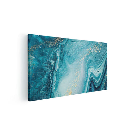 Canvas schilderij vooraanzicht Abstracte Kunst Blauwe Oceaan