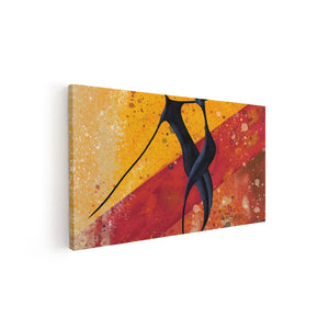 Canvas schilderij vooraanzicht Abstracte Kunst - Dansend Afrikaans Paar