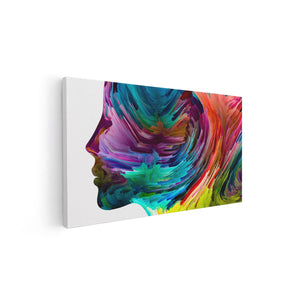 Canvas schilderij vooraanzicht Abstracte Kunst van een Gezicht - Hoofd