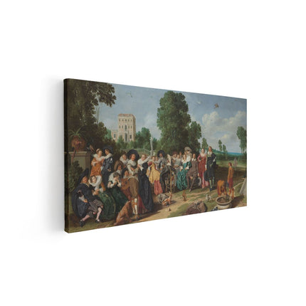 Canvas schilderij vooraanzicht De Buitenpartij - Dirck Hals