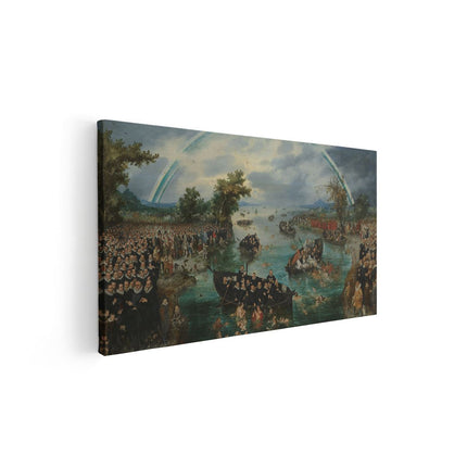 Canvas schilderij vooraanzicht De Zielenvisserij - Adriaen Pietersz. van de venne