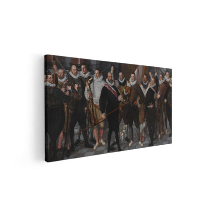 Canvas schilderij vooraanzicht Het Korporaalschap van Kapitein Dirck Jacobsz Rosecrans en Luitenant Pauw - Cornelis Ketel
