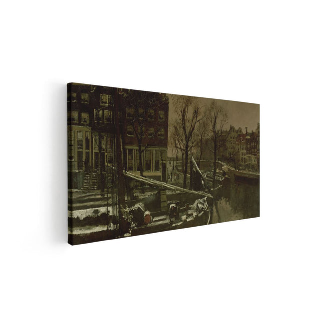 Canvas schilderij vooraanzicht Winter in Amsterdam - George Hendrik Breitner