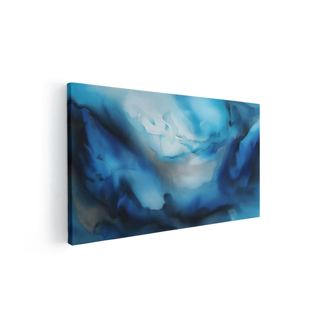 Canvas schilderij vooraanzicht Blauw Abstract Schilderij