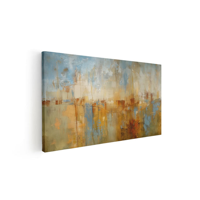 Canvas schilderij vooraanzicht Abstract Kunstwerk van een Stad