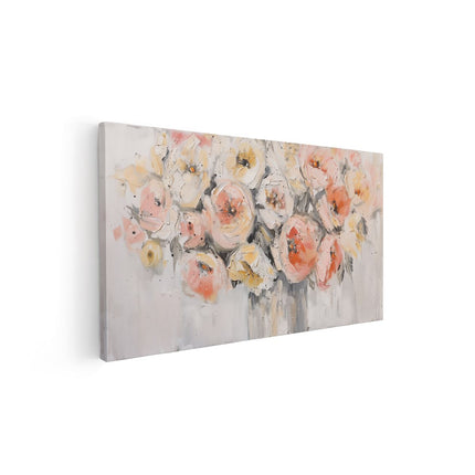 Canvas schilderij vooraanzicht Kunstwerk van Bloemen in een Vaas