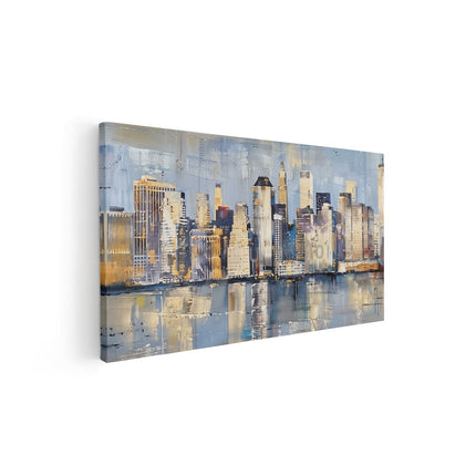 Canvas schilderij vooraanzicht Kunstwerk van de Skyline van New York