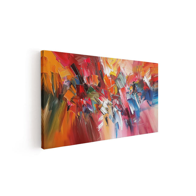 Canvas schilderij vooraanzicht Abstract Kunstwerk met Heldere Kleuren