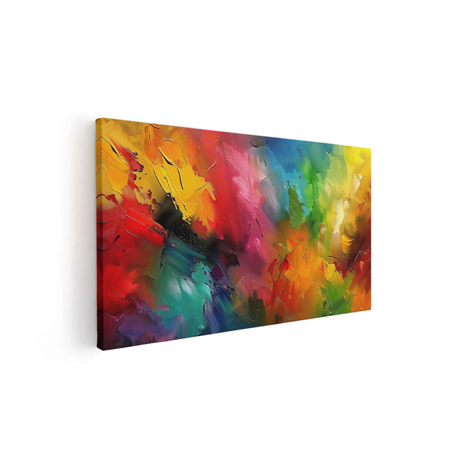 Canvas schilderij vooraanzicht Abstract Kunstwerk met Heldere Kleuren