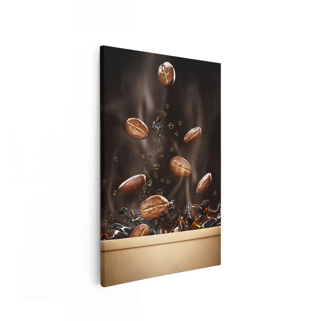 Canvas schilderij vooraanzicht Koffie Beker Met Koffiebonen Erin