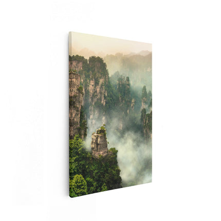 Canvas schilderij vooraanzicht Zhangjiajie Klif Bergen In China