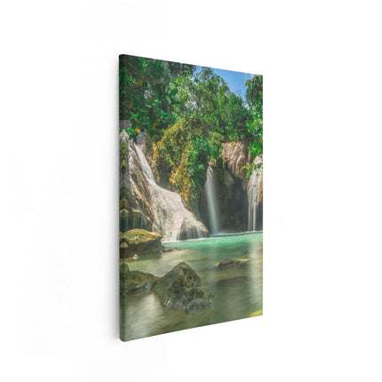 Canvas schilderij vooraanzicht Tropische Waterval 