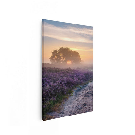 Canvas schilderij vooraanzicht Pad in de Weide van de Veluwe