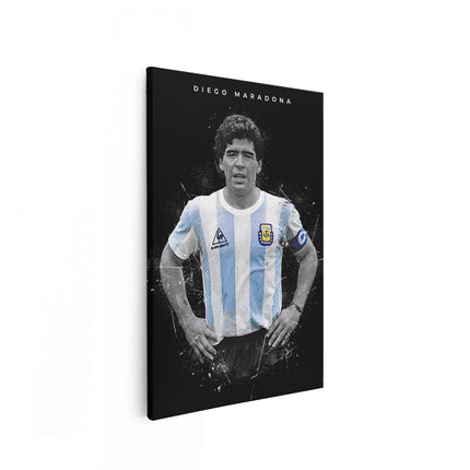 Canvas schilderij vooraanzicht Voetbalspeler Diego Maradona bij Argentinië 