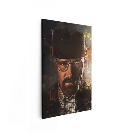 Canvas schilderij vooraanzicht Walter H. White uit Breaking Bad op Olieverf