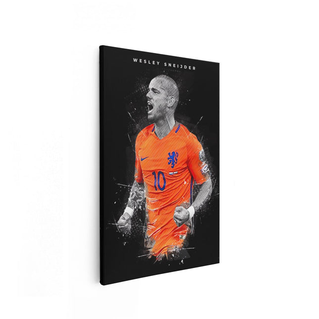 Canvas schilderij vooraanzicht Wesley Sneijder bij het Nederlands Elftal