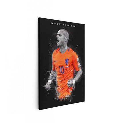 Canvas schilderij vooraanzicht Wesley Sneijder bij het Nederlands Elftal