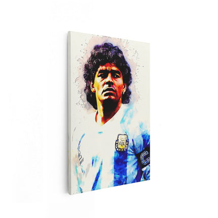 Canvas schilderij vooraanzicht Voetbalspeler Diego Maradona bij Argentinië 