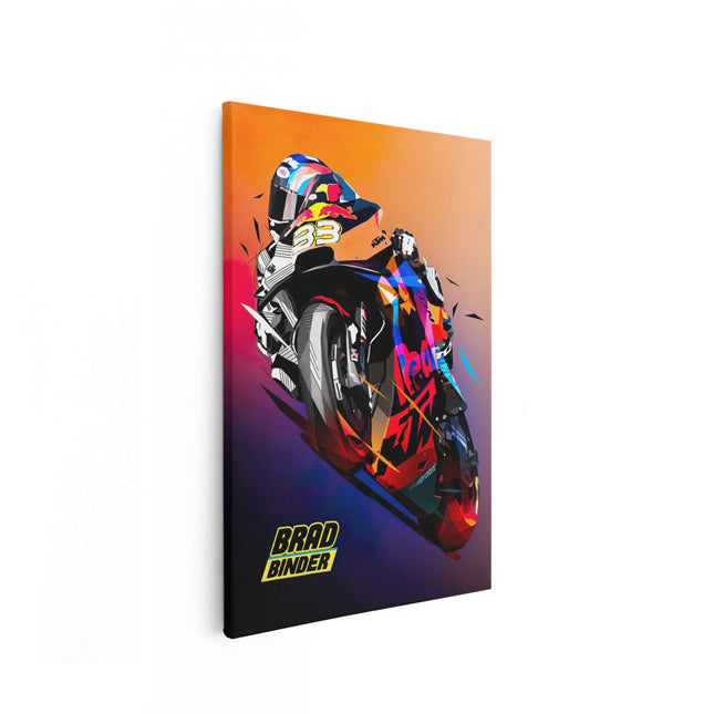 Canvas schilderij vooraanzicht Brad Binder Motor Coureur