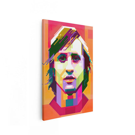 Canvas schilderij vooraanzicht Voetbalspeler Johan Cruijff