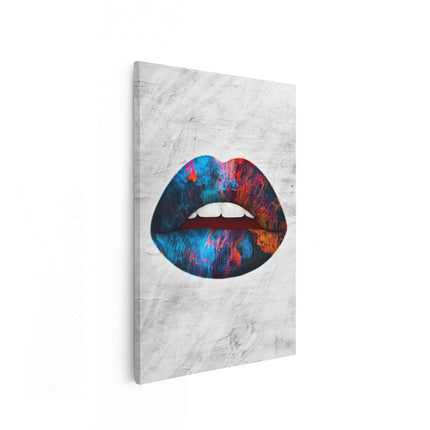Canvas schilderij vooraanzicht Lippen van Abstracte Kleuren