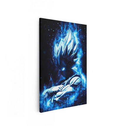 Canvas schilderij vooraanzicht Anime Karakter Vegeta in het Blauw uit Dragon Ball