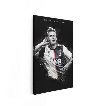 Canvas schilderij vooraanzicht Voetbalspeler Matthijs de Ligt bij Juventus